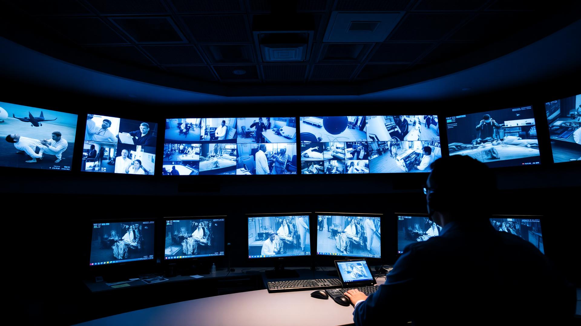 Modern CCTV security control room