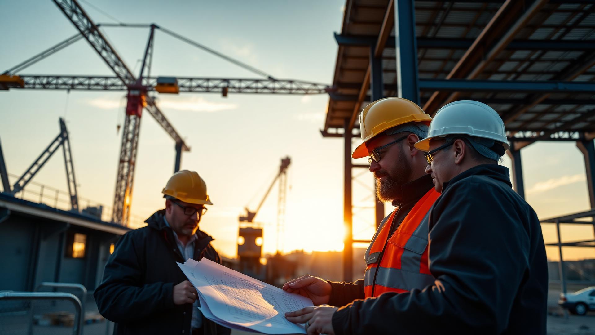 Engineers on a construction project site
